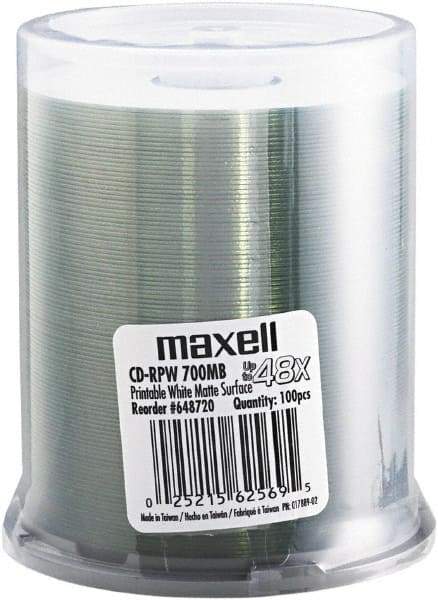 Maxell - Matte White CD-R Discs - Use with CD, DVD - All Tool & Supply