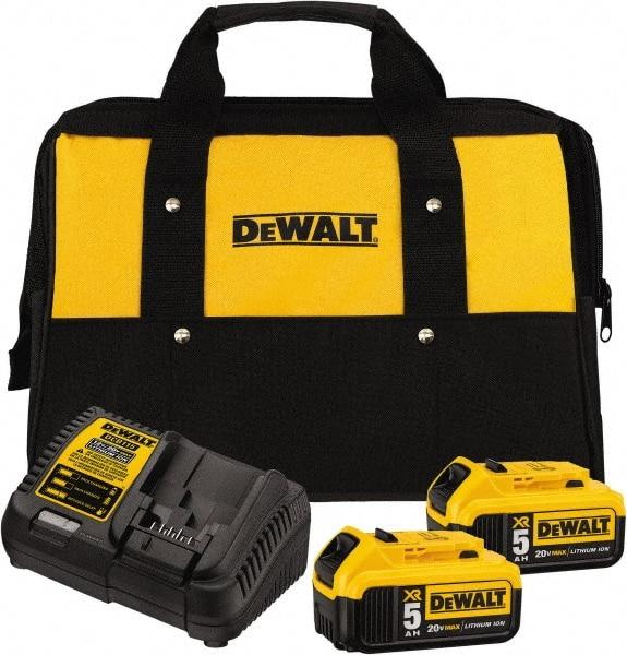 DeWALT - 20 Volt, 2 Battery Lithium-Ion Power Tool Charger - 1 hr to Charge, AC Wall Outlet Power Source, Batteries Included - All Tool & Supply