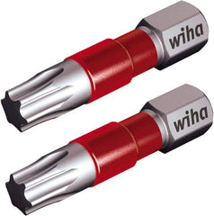 Wiha - T27 Torx Bit - 1/4" Hex Drive, 1-9/64" OAL - All Tool & Supply