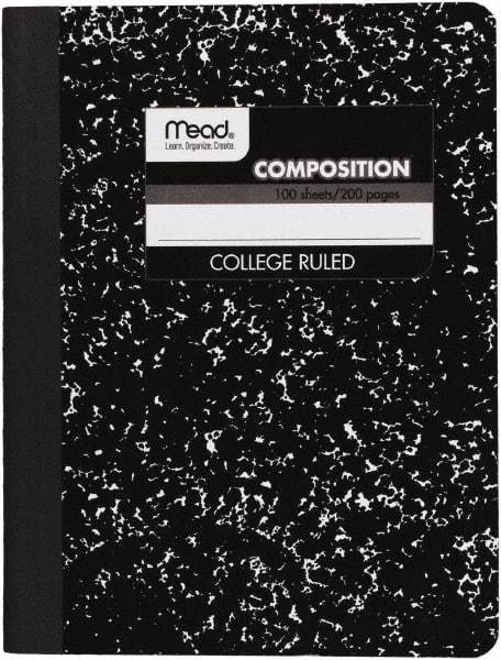 Mead - 100 Sheet, 9-3/4 x 7-1/2", College Ruled Composition Book - Black - All Tool & Supply