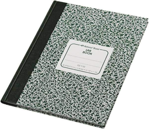 National Brand - 96 Sheet, 7-7/8 x 10-1/8", Quadrille Lab Notebook - Green - All Tool & Supply