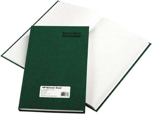 National Brand - 300 Sheet, 7-1/4 x 12-1/4", Record Rule Accounting Book - Green - All Tool & Supply