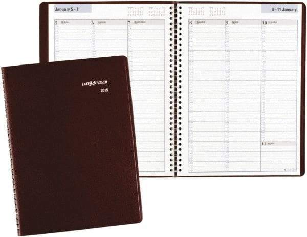 DayMinder - 52 Sheet, 8 x 11", Appointment Book - Burgundy - All Tool & Supply