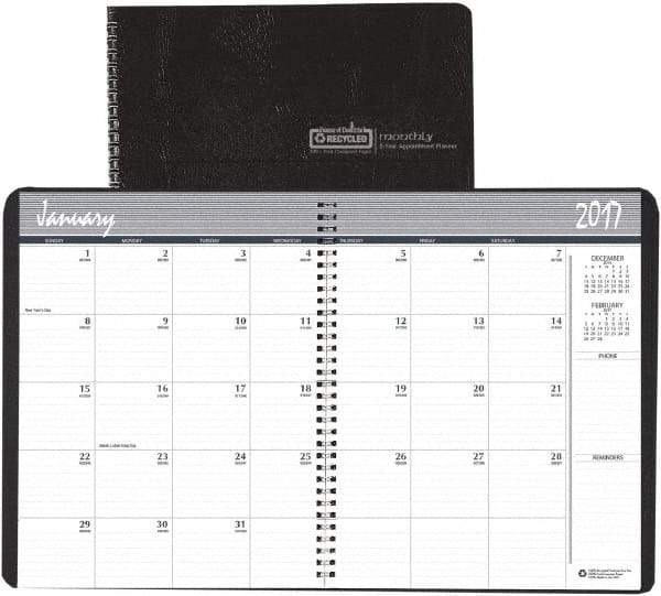 House of Doolittle - 12 Sheet, 8-1/2 x 11", Monthly Planner - Black - All Tool & Supply