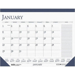 House of Doolittle - 12 Sheet, 18-1/2 x 13", Desk Calendar - White & Blue - All Tool & Supply