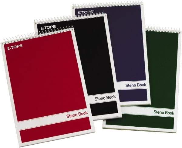 TOPS - 80 Sheet, 6 x 9", Gregg Steno Book - Assorted Colors - All Tool & Supply