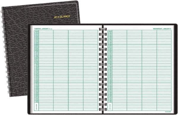 AT-A-GLANCE - 365 Sheet, 8 x 10-7/8", Group Daily Appointment Book - Black - All Tool & Supply