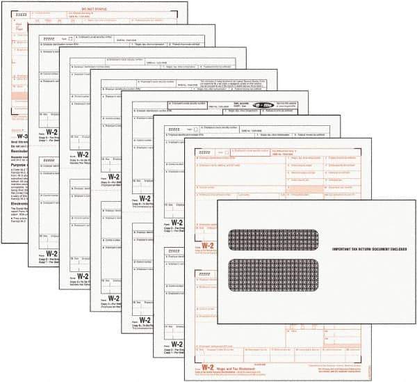 TOPS - 24 Sheet, 5-1/2 x 8-1/2", Tax Form/Envelope Kit - White - All Tool & Supply