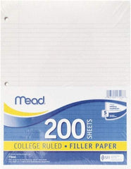 Mead - 200 Sheet, 8-1/2 x 11", College Ruled Filler Paper - White - All Tool & Supply