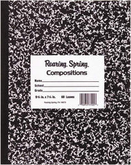 Roaring Spring - 48 Sheet, 8-1/2 x 7", Wide Ruled Composition Book - Black - All Tool & Supply