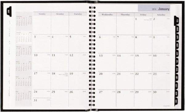 DayMinder - 12 Sheet, 6-7/8 x 8-3/4", Monthly Planner - Black - All Tool & Supply