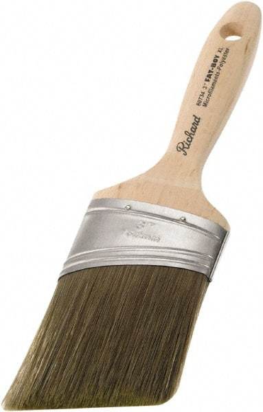 Richard - 3" Oval/Angle Polyester Angular Brush - 3-1/4" Bristle Length, 5-3/4" Wood Sash Handle - All Tool & Supply