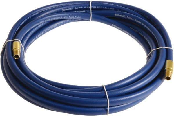 Continental ContiTech - 3/8" ID x 0.6" OD 75' Long Multipurpose Air Hose - MNPT x MNPT Ends, 300 Working psi, -10 to 158°F, 1/4" Fitting, Blue - All Tool & Supply