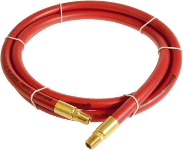 Continental ContiTech - 3/8" ID x 0.6" OD 3' Long Multipurpose Air Hose - MNPT x MNPT Ends, 300 Working psi, -10 to 158°F, 1/4" Fitting, Red - All Tool & Supply