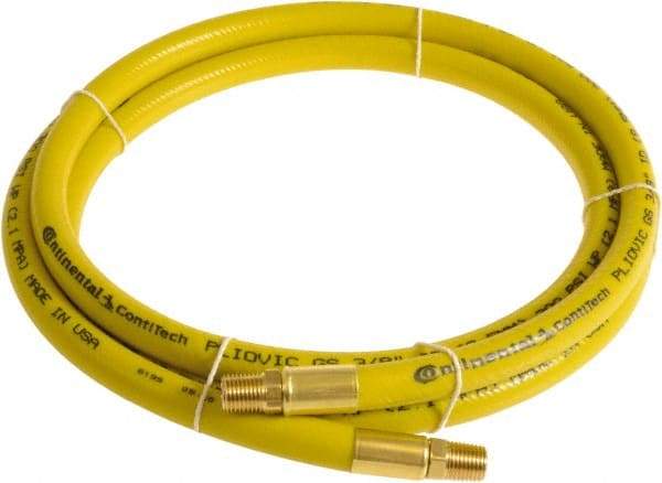 Continental ContiTech - 1/2" ID x 0.78" OD 5' Long Multipurpose Air Hose - MNPT x MNPT Ends, 300 Working psi, -10 to 158°F, 1/2" Fitting, Yellow - All Tool & Supply