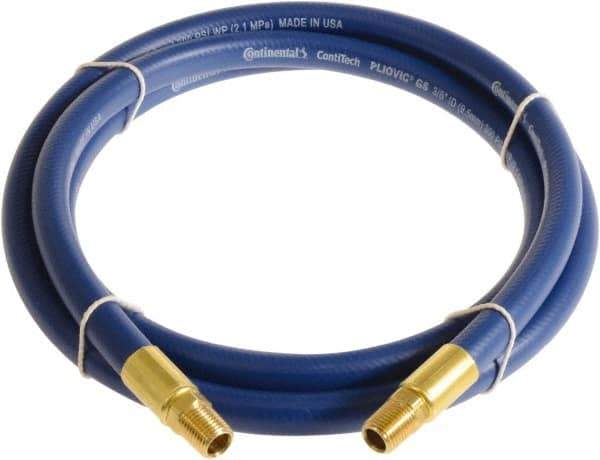 Continental ContiTech - 1/2" ID x 0.78" OD 3' Long Multipurpose Air Hose - MNPT x MNPT Ends, 300 Working psi, -10 to 158°F, 1/2" Fitting, Blue - All Tool & Supply