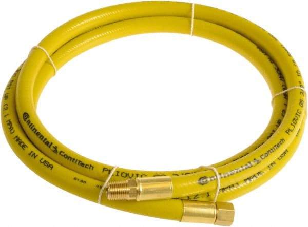 Continental ContiTech - 1/4" ID x 0.45" OD 3' Long Multipurpose Air Hose - MNPT x FNPT Ends, 300 Working psi, -10 to 158°F, 1/4" Fitting, Yellow - All Tool & Supply