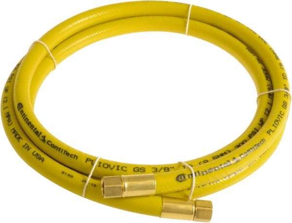 Continental ContiTech - 3/8" ID x 0.6" OD 50' Long Multipurpose Air Hose - FNPT x FNPT Ends, 300 Working psi, -10 to 158°F, 1/4" Fitting, Yellow - All Tool & Supply