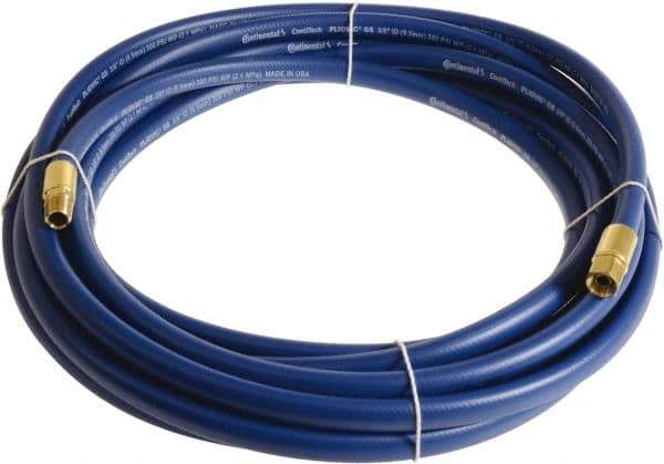 Continental ContiTech - 1/4" ID x 0.45" OD 75' Long Multipurpose Air Hose - MNPT x FNPT Ends, 300 Working psi, -10 to 158°F, 1/4" Fitting, Blue - All Tool & Supply