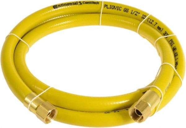 Continental ContiTech - 1/2" ID x 0.78" OD 20' Long Multipurpose Air Hose - FNPT x FNPT Ends, 300 Working psi, -10 to 158°F, 1/2" Fitting, Yellow - All Tool & Supply