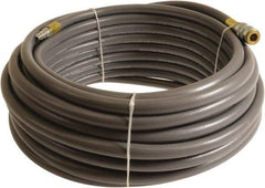 Continental ContiTech - 1/4" ID x 0.45" OD 20' Long Multipurpose Air Hose - Industrial Interchange Safety Coupler x Male Plug Ends, 300 Working psi, -10 to 158°F, 1/4" Fitting, Gray - All Tool & Supply