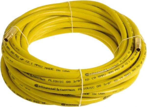 Continental ContiTech - 1/4" ID x 0.45" OD 25' Long Multipurpose Air Hose - MNPT x MNPT Ends, 300 Working psi, -10 to 158°F, 1/4" Fitting, Yellow - All Tool & Supply