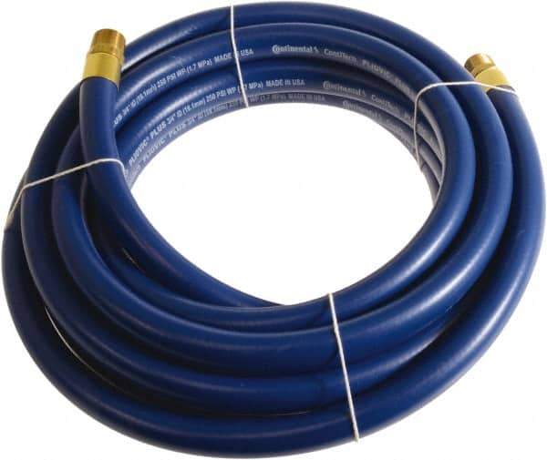 Continental ContiTech - 3/4" ID x 1.11" OD 20' Long Multipurpose Air Hose - MNPT x MNPT Ends, 250 Working psi, -10 to 158°F, 3/4" Fitting, Blue - All Tool & Supply