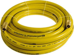 Continental ContiTech - 1" ID x 1.38" OD 15' Long Multipurpose Air Hose - MNPT x MNPT Ends, 250 Working psi, -10 to 158°F, 1" Fitting, Yellow - All Tool & Supply