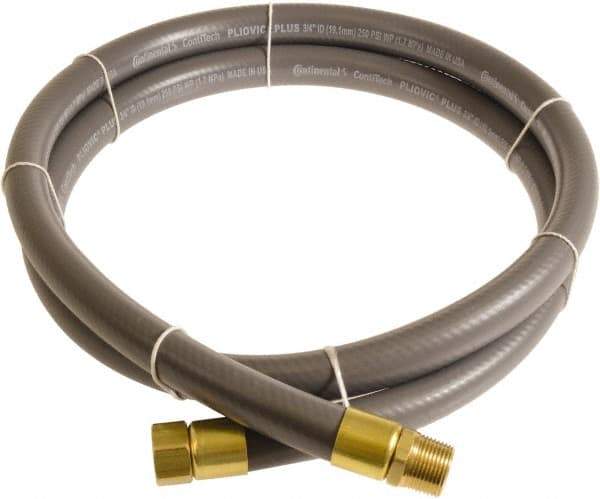 Continental ContiTech - 3/4" ID x 1.11" OD 5' Long Multipurpose Air Hose - MNPT x FNPT Ends, 250 Working psi, -10 to 158°F, 3/4" Fitting, Gray - All Tool & Supply