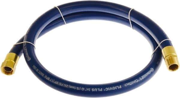 Continental ContiTech - 3/4" ID x 1.11" OD 5' Long Multipurpose Air Hose - MNPT x FNPT Ends, 250 Working psi, -10 to 158°F, 3/4" Fitting, Blue - All Tool & Supply