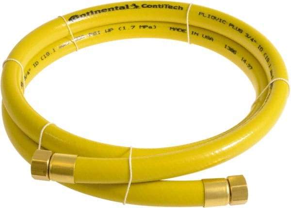 Continental ContiTech - 3/4" ID x 1.11" OD 10' Long Multipurpose Air Hose - FNPT x FNPT Ends, 250 Working psi, -10 to 158°F, 3/4" Fitting, Yellow - All Tool & Supply