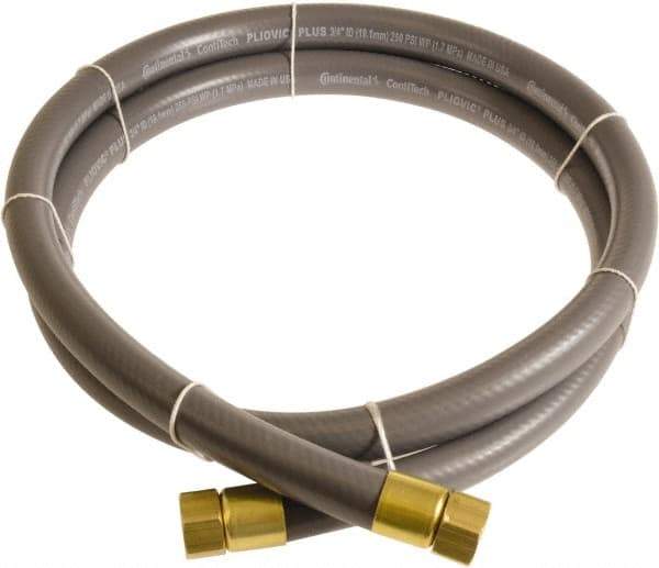 Continental ContiTech - 3/4" ID x 1.11" OD 10' Long Multipurpose Air Hose - FNPT x FNPT Ends, 250 Working psi, -10 to 158°F, 3/4" Fitting, Gray - All Tool & Supply