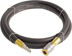 Continental ContiTech - 3/8" ID x 0.6" OD 10' Long Multipurpose Air Hose - Industrial Interchange Safety Coupler x Male Plug Ends, 300 Working psi, -10 to 158°F, 1/4" Fitting, Gray - All Tool & Supply