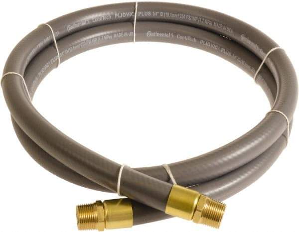 Continental ContiTech - 1" ID x 1.38" OD 5' Long Multipurpose Air Hose - MNPT x MNPT Ends, 250 Working psi, -10 to 158°F, 1" Fitting, Gray - All Tool & Supply