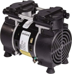 Gast - 3/4 hp, 4.5 CFM, 100 Max psi Piston Vacuum & Compressor Pump - 27 Hg/In, 115/230-1 Volt, 11" Long x 5" Wide x 8.29" High - All Tool & Supply