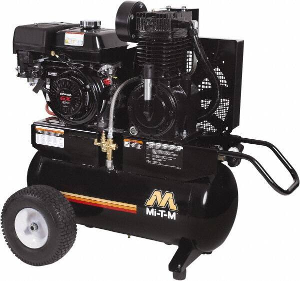 MI-T-M - 9.0 hp, 17.2 CFM, 175 Max psi, Two Stage Portable Fuel Air Compressor - Honda GX270 OHV Engine - All Tool & Supply