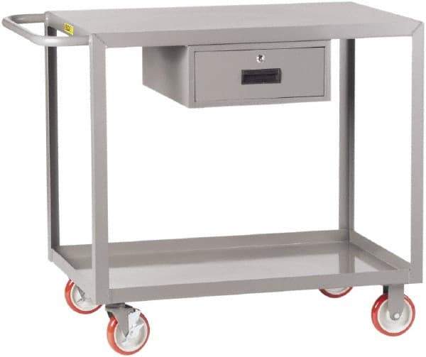 Little Giant - 1,200 Lb Capacity, 24" Wide x 42" Long x 35" High Shelf Cart - 2 Shelf, Steel, 2 Rigid/2 Swivel Casters - All Tool & Supply