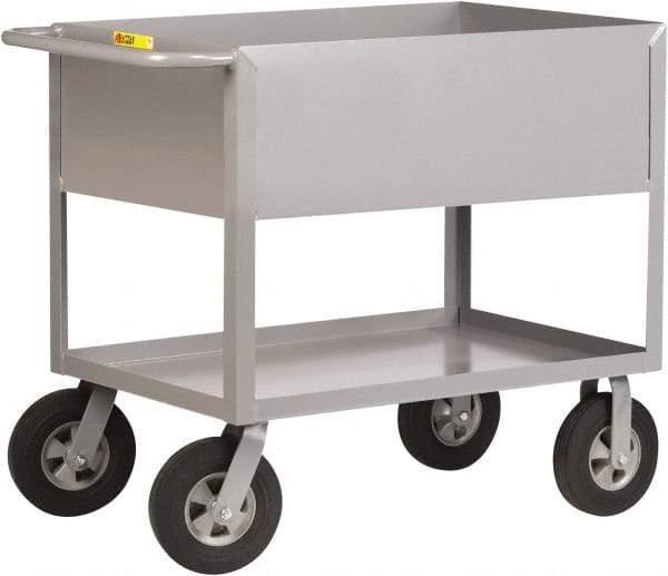 Little Giant - 1,200 Lb Capacity, 24" Wide x 54" Long x 36-1/2" High Deep Shelf Cart - 2 Shelf, Steel, 2 Rigid/2 Swivel Casters - All Tool & Supply