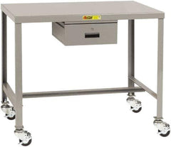 Little Giant - Mobile Machine Table - Steel, Fixed Leg, Gray, 48" Long x 24" Deep x 42" High - All Tool & Supply