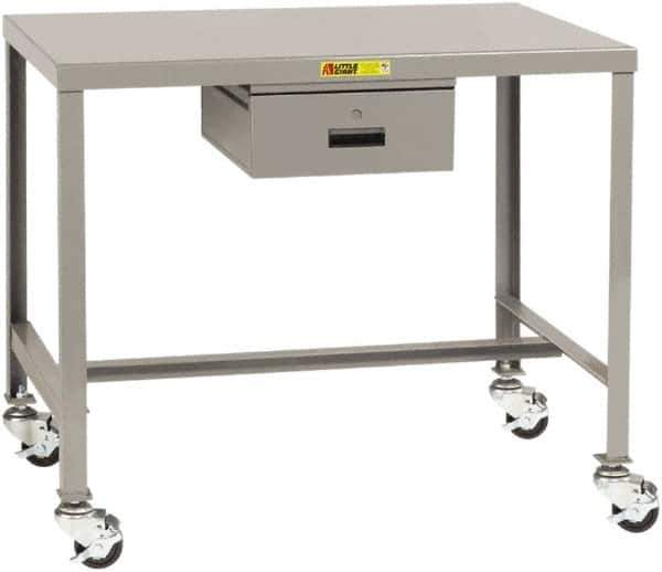 Little Giant - Mobile Machine Table - Steel, Fixed Leg, Gray, 48" Long x 24" Deep x 36" High - All Tool & Supply