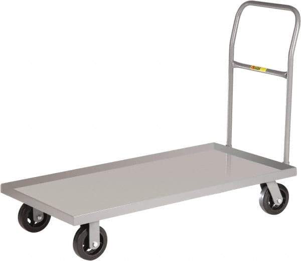 Little Giant - 1,600 Lb Capacity Steel Platform Truck - Steel Deck, 24" OAW, 60" Platform Length x 8-1/2" Platform Height, Mold-On Rubber Casters - All Tool & Supply