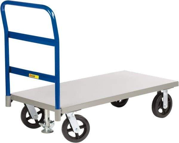 Little Giant - 2,400 Lb Capacity Steel Platform Truck - Steel Deck, 36" OAW, 72" Platform Length x 11" Platform Height, Mold-On Rubber Casters - All Tool & Supply