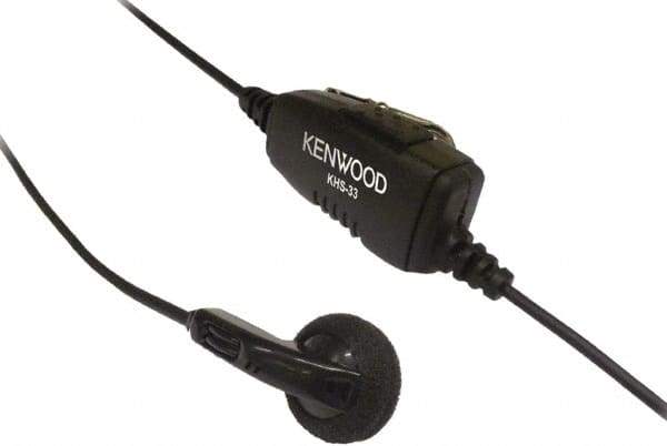 Kenwood - Ear Bud, In-Line & Push to Talk Microphone Clip Mic with Earphone - Black, Use with Protalk Series Two Way Radios - All Tool & Supply