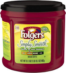 Folgers - Coffee, Simply Smooth, 31.1 oz Canister - All Tool & Supply