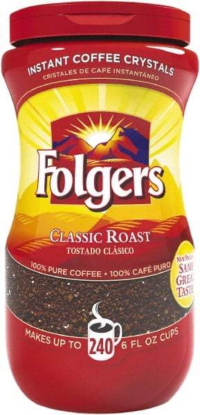 Folgers - Instant Coffee Crystals, Classic Roast, 16 oz Jar - All Tool & Supply