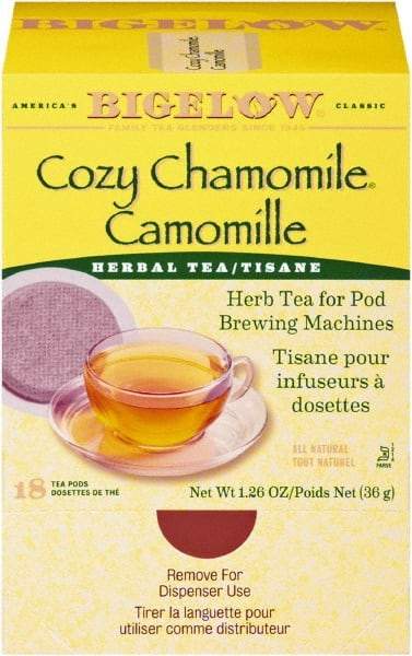 Bigelow - C ozy Chamomile Herbal Tea Pods, 1.90 oz, 18/Box - All Tool & Supply