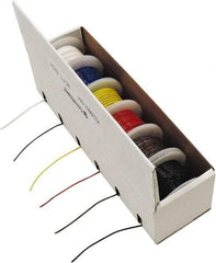 Made in USA - 26 AWG, 1 Strand, 25' OAL, Tinned Copper Hook Up Wire - Black, White, Red, Green, Blue & Yellow PVC Jacket - All Tool & Supply