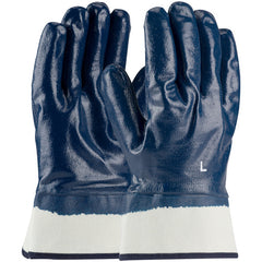 ‎56-3154/L Coated Supported Gloves - ArmorTuff - Jersey Liner - Blue - Nitrile Fully Coated - Plasticized SC - Exact Industrial Supply