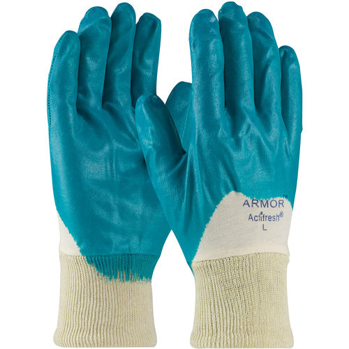 ‎56-3180/M Coated Supported Gloves - ArmorFlex - Interlock - Ultra Lightweight - Green - Palm Coat - KW