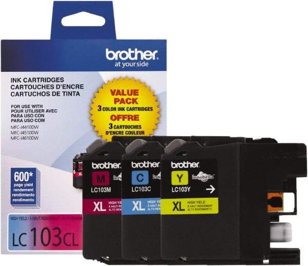 Brother - Cyan, Magenta & Yellow Ink Cartridge - Use with Brother DCP-J152W, MFC-J245, J285DW, J4310DW, J4410DW, J450DW, J4510DW, J4610DW, J470DW, J4710DW, J475DW, J650DW, J6520DW, J6720DW, J6920DW, J870DW, J875DW - All Tool & Supply